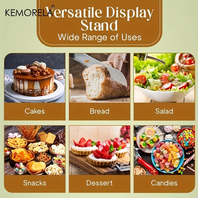 DecorBites™ Acacia Wood Cake Tray: Elevate Your Dessert Display
