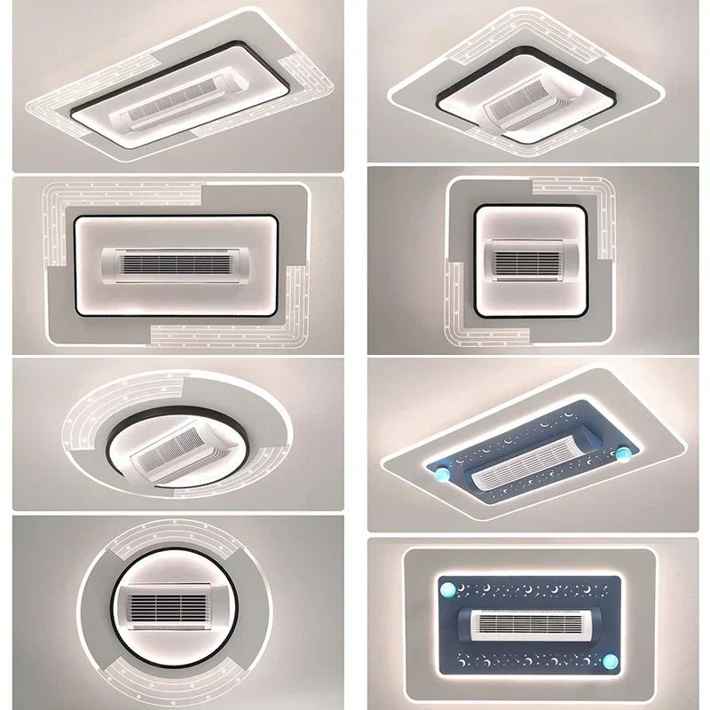 DecorBites™ LED Bladeless Ceiling Fan Dimmable Remote Modern Indoor Lightingusc