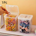 1Pc Stackable Transparent Hair Accessory Storage Box with Snap Lid - Dustproof, Waterproof, Plastic Organizer for Jewelry