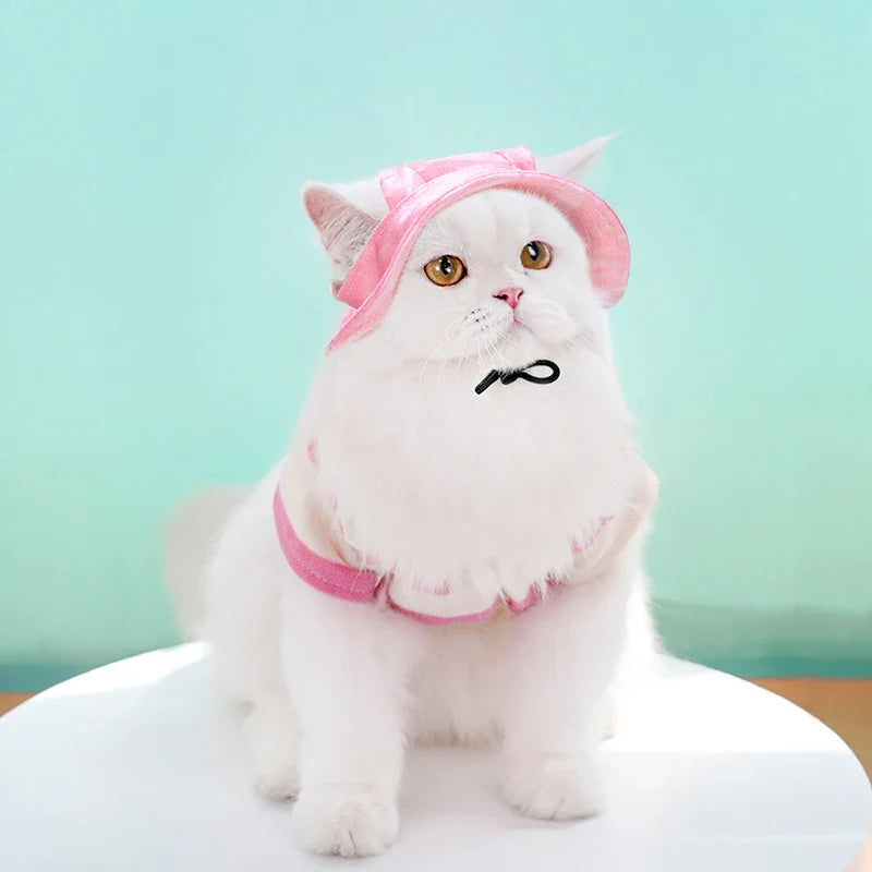 Summer Dog Sun Hat | Breathable Cotton Bucket Hat for Small and Medium Pets