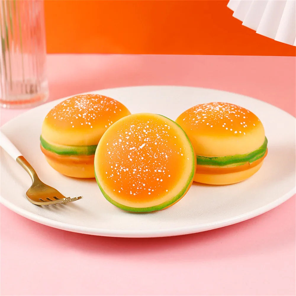 Fun Hamburger Stress Ball | Squishy Fidget Toy for Anxiety Relief