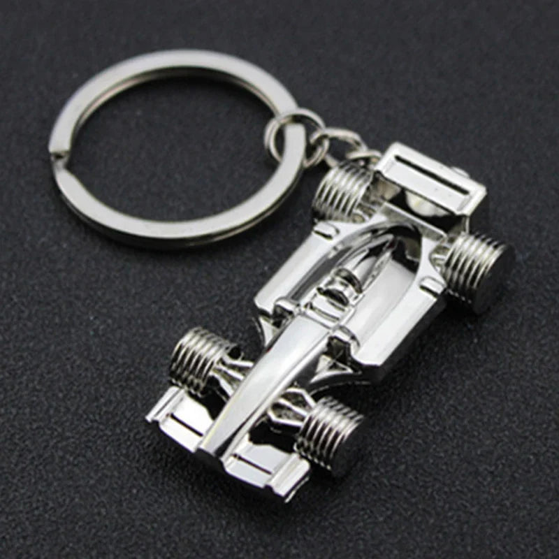 Mini Formula 1 Racing Car Keychain | Zinc Alloy Key Ring for Men