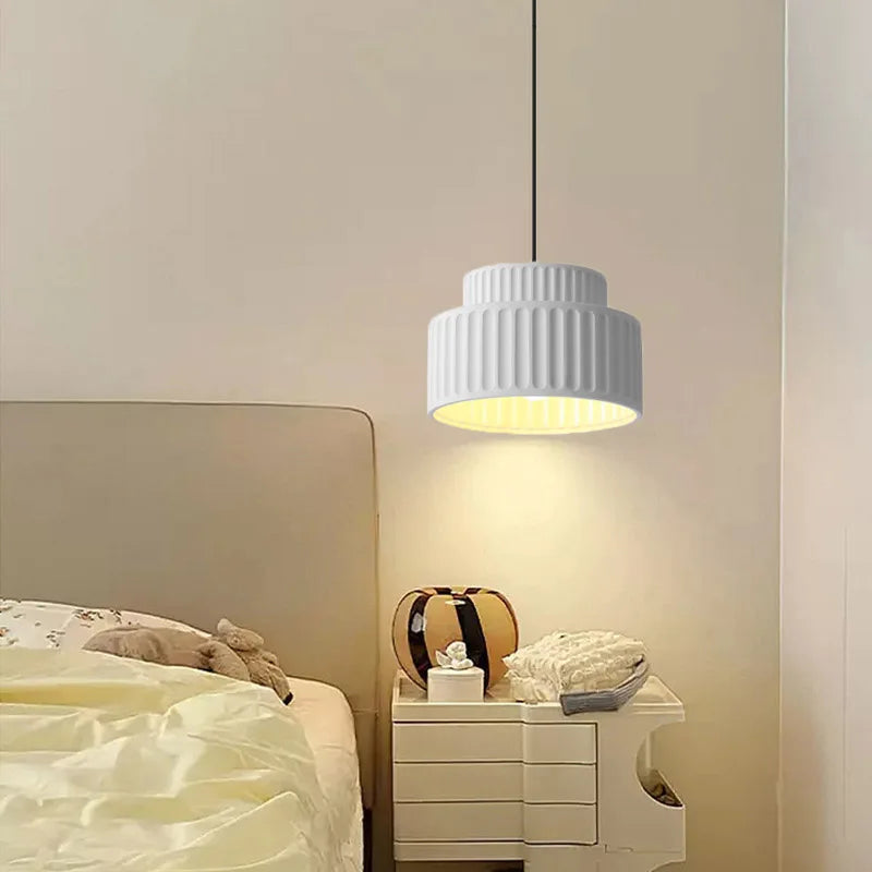 DecorBites™ Cream Resin LED Pendant Light for Home Decor
