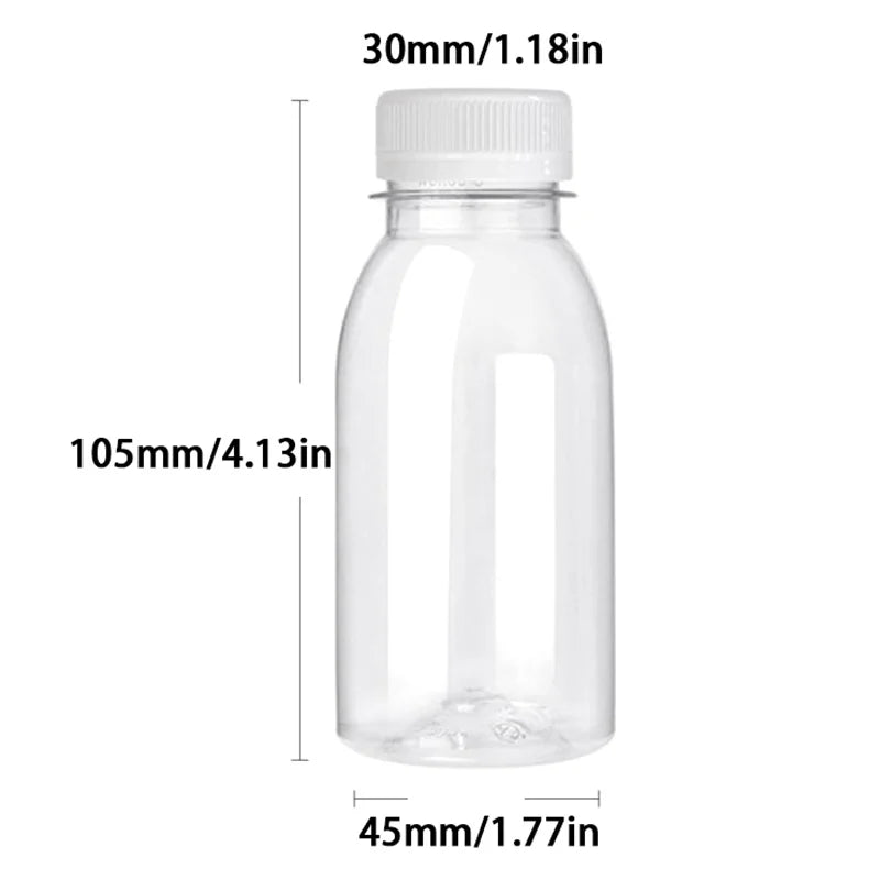 6pcs 100ml Small Plastic Bottles | Leakproof Portable Milk & Juice Bottles