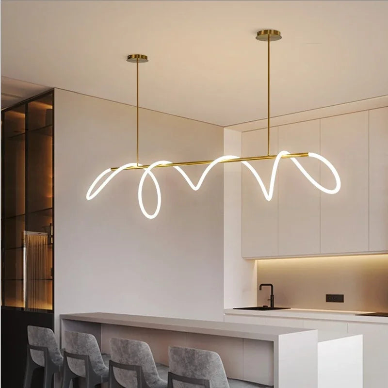 DecorBites™ Gold Minimalist LED Pendant Lights for Kitchen Dining Room