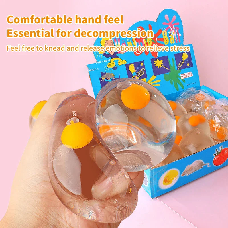 1PC Tricky Decompression 3D Egg Pinch Ball | Silicone Push Bubble Stress Relief Toy