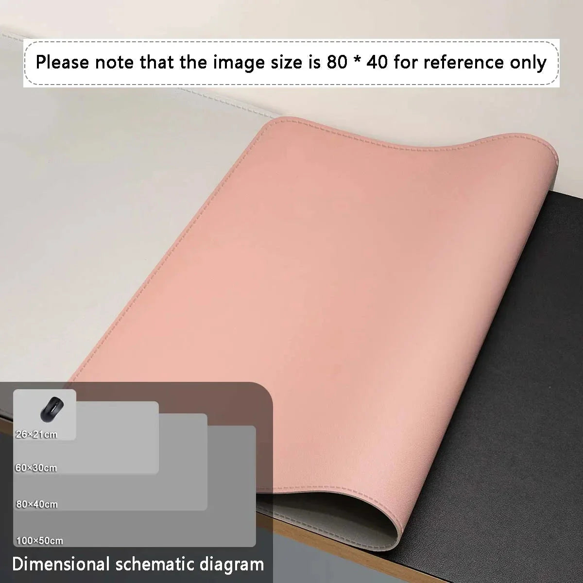 Large PU Leather Office Desk Mat – Waterproof Dual-Tone Mouse Pad & Keyboard Desk Protector for Home or Office