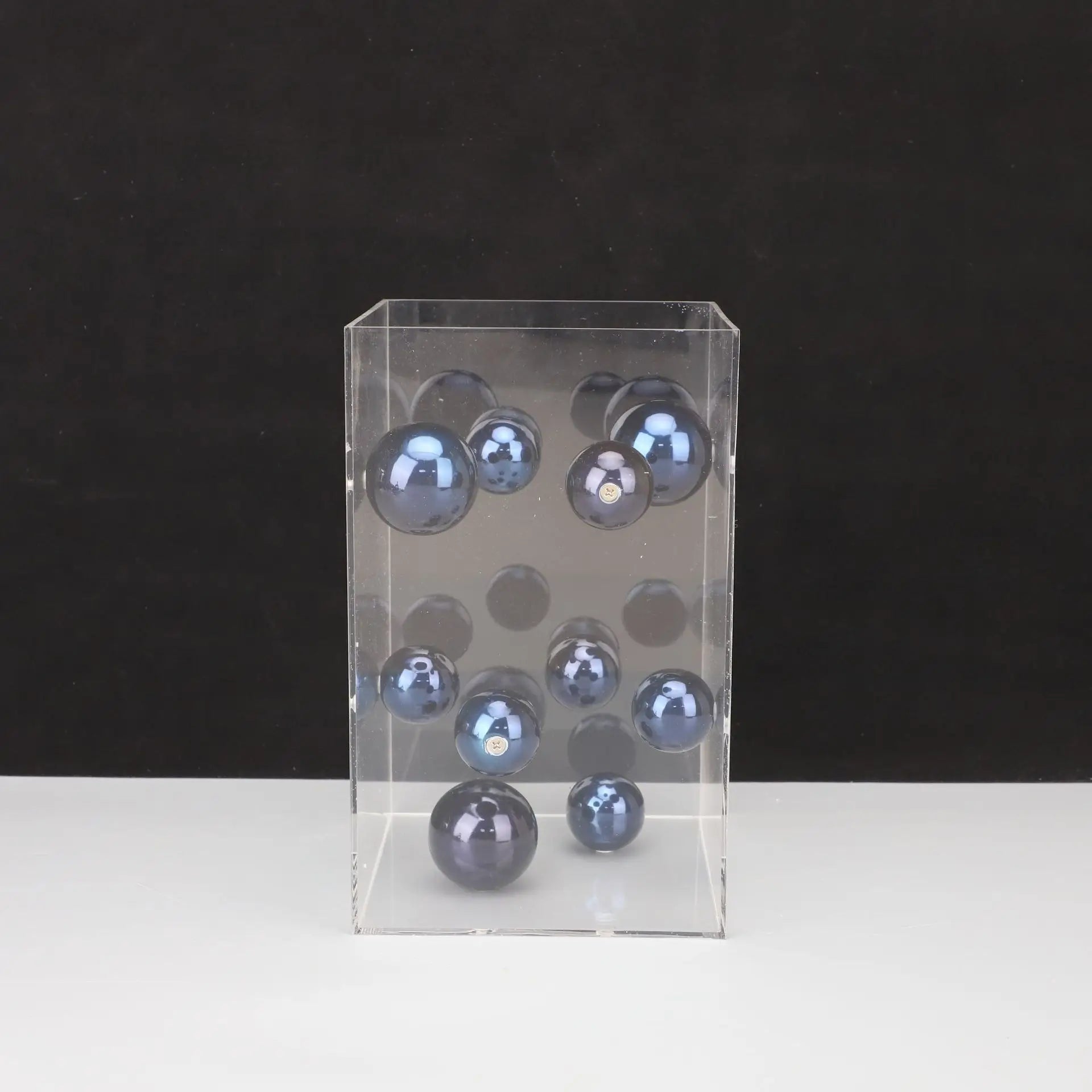 DecorBites™ Abstract Metal Ball Artworks in Transparent Acrylic Container Boxes
