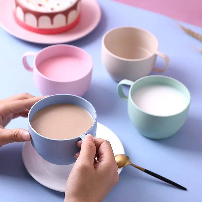 4pcs/set Multi-functional Minimalist Coffee Drink Cup | Portable Colorful Large Cup Set