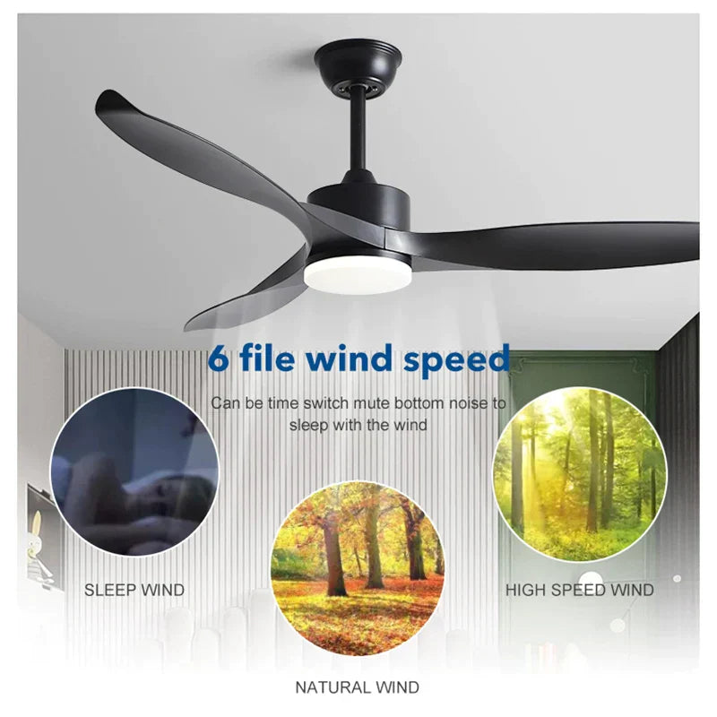 DecorBites™ 52" Pure Copper DC Ceiling Fan with Remote Control & LED Light