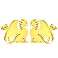Punk Black Western Dragon Ear Stud | Stainless Steel Stud Earrings