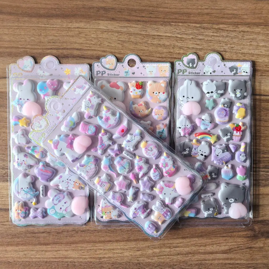 3D Cartoon Sticker Pack | Cute Decorative Embellishment for Planners and Devices