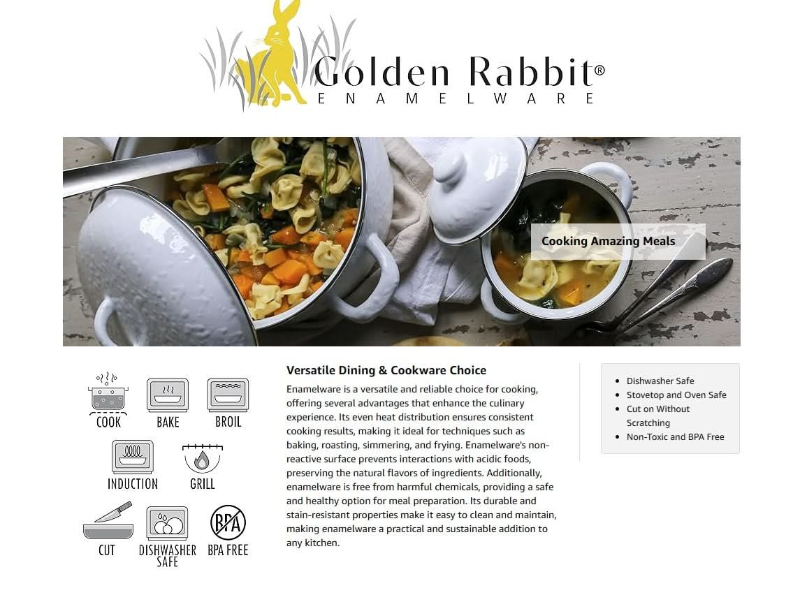 Golden Rabbit Enamelware Modern Monet Oval Platter