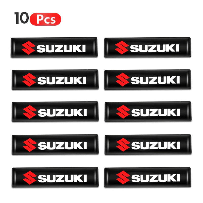 3D Epoxy Car Emblem Stickers for Suzuki Models | Black Interior & Exterior Decals