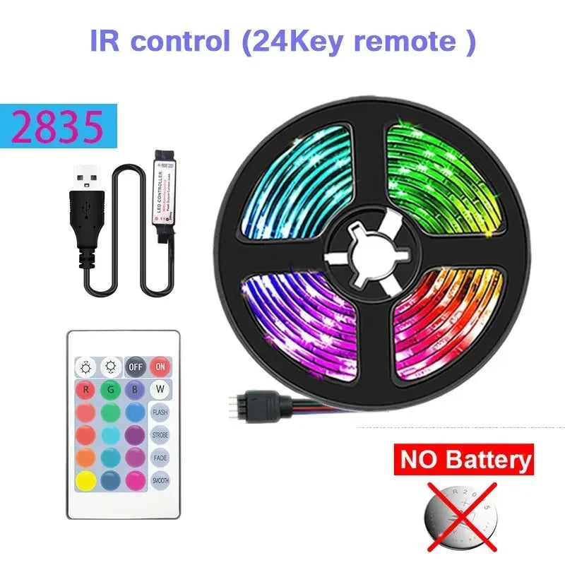 2m USB LED Strip Lights | RGB SMD2835 TV Background Lighting with IR Remote