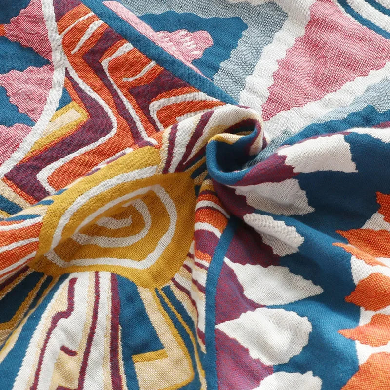 DecorBites™ Cotton Gauze Boho Throw Blanket