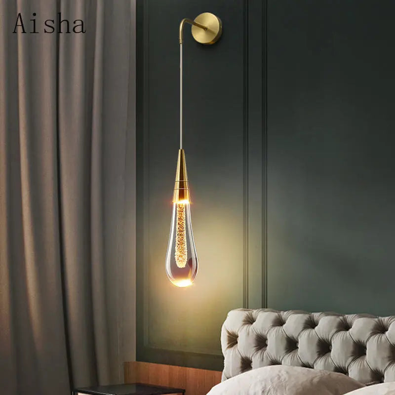 DecorBites™ Crystal LED Wall Lamp: Elegant Bedside Lighting for Home Decor & Ambiance