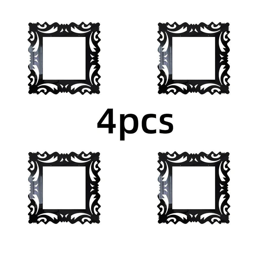Mirror Style Switch Decals | 4 Pack Decorative Wall Stickers for Living Room