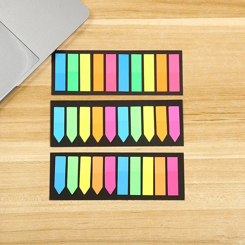 200 Sheets Fluorescent Self Adhesive Sticky Notes | Colorful Memo Pads for Study and Office
