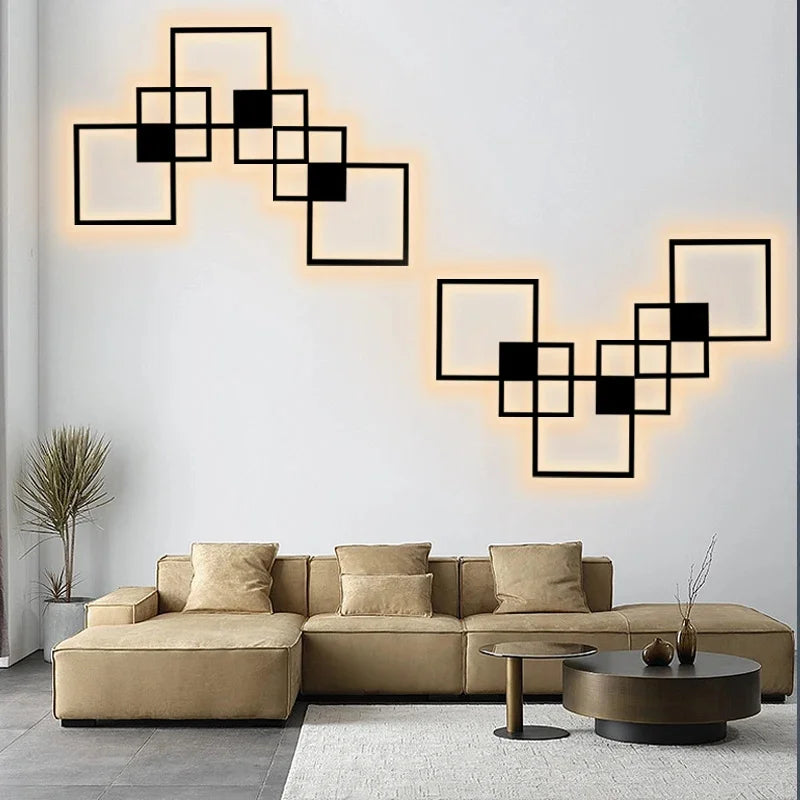 DecorBites™ Dimmable Square LED Wall Sconce: Modern Black White Metal Indoor Lighting
