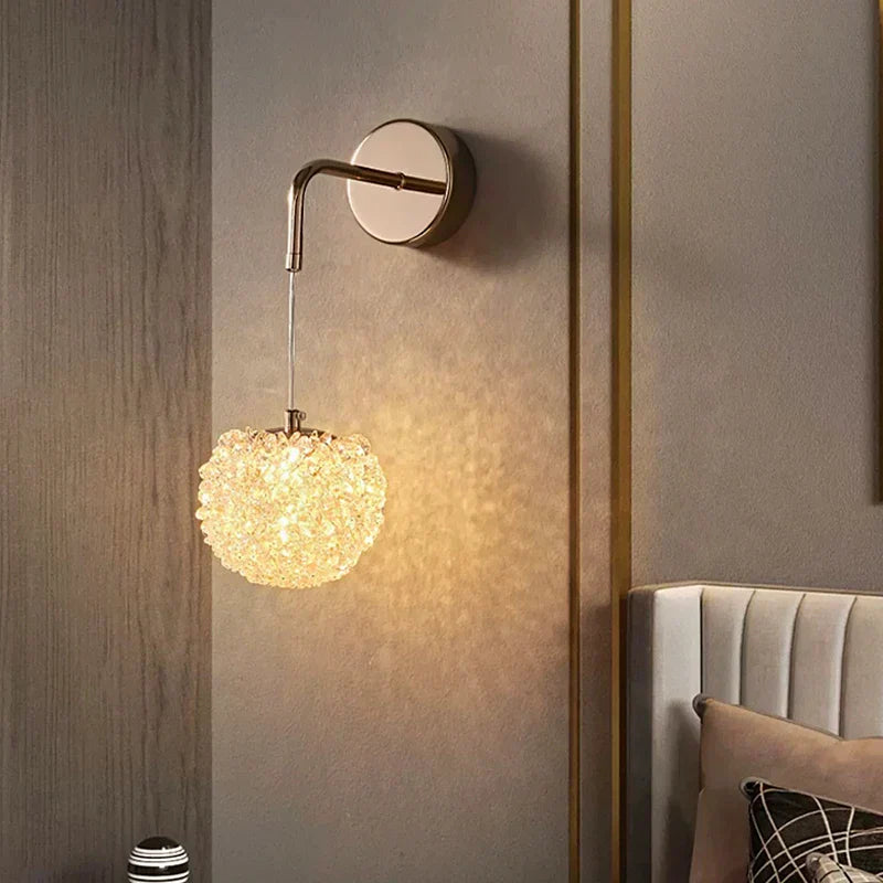 DecorBites™ Crystal Wall Sconce | Modern Designer Copper Wall Lamp for Home Decor Lighting