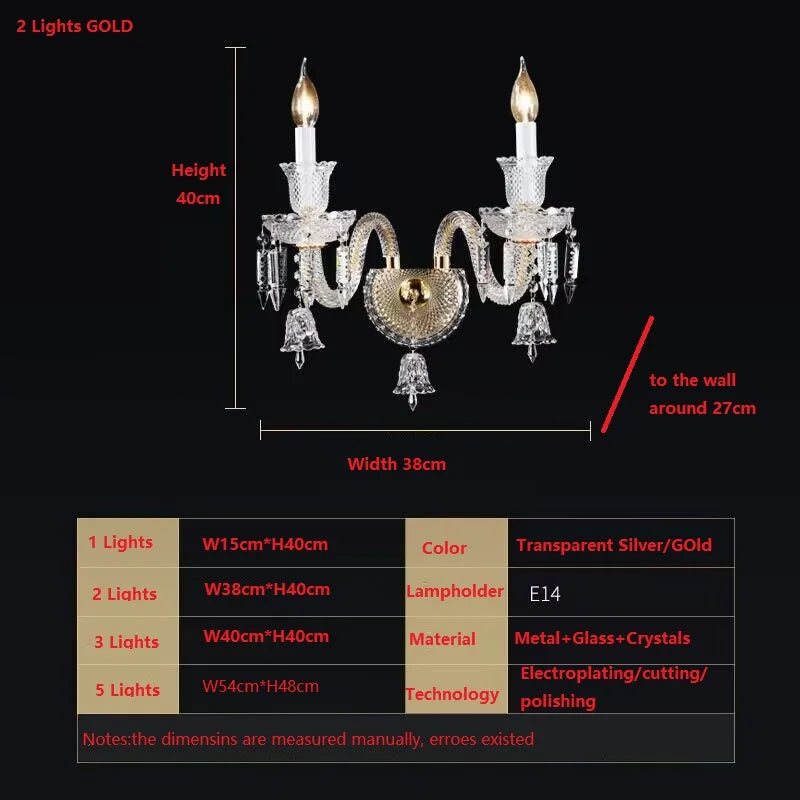 DecorBites™ Crystal Wall Lamp for Bedside Aisle Ktv LED Lights