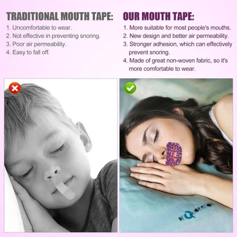 Anti Snore Mouth Tape for Kids and Adults | Breathable Lip Patch for Better Sleep