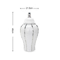 DecorBites™ Silver Striped Porcelain Ginger Pot Vase.