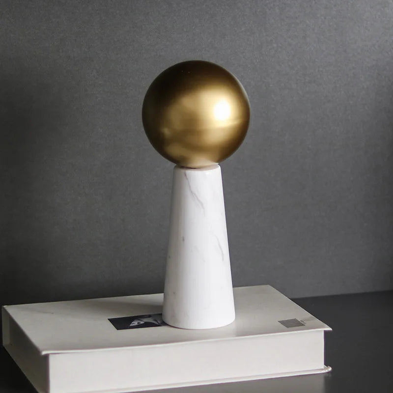 DecorBites™ Golden Ball Marble Cone Metal Spherical Ornaments
