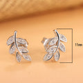 925 Sterling Silver Leaf Stud Earrings | Hypoallergenic Engagement Jewelry