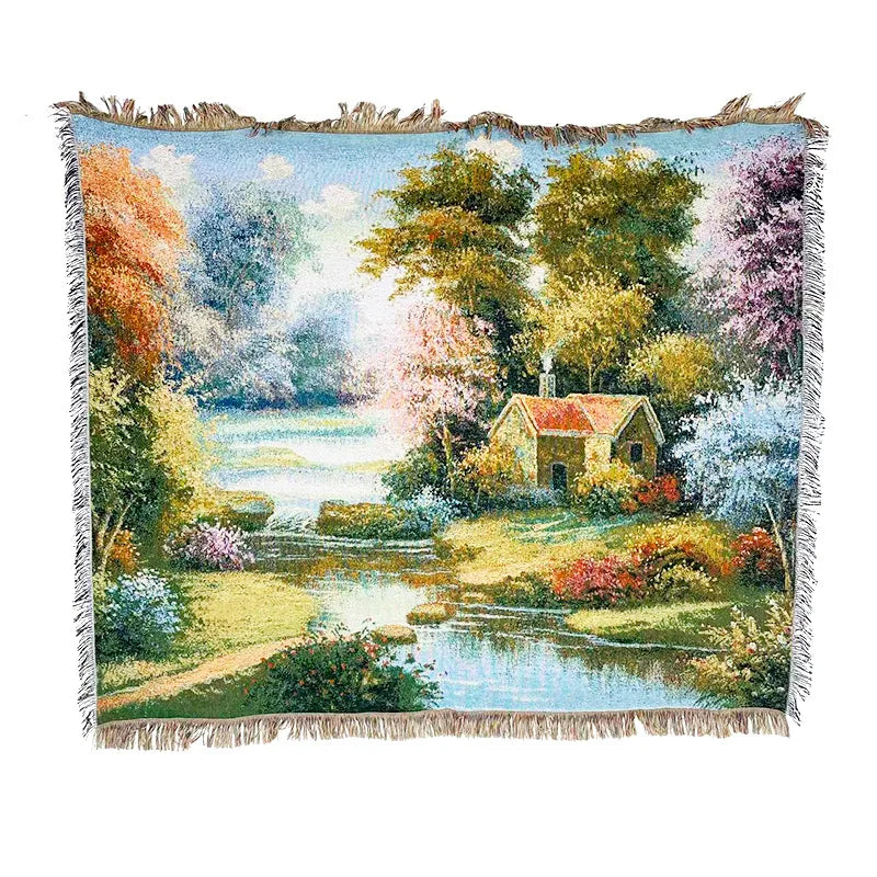 DecorBites™ Jacquard Sofa Blanket - Versatile Outdoor Picnic Mat & Bed Cover
