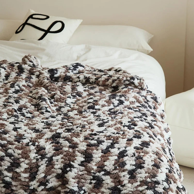 DecorBites™ Knitted Jacquard Blanket Throw 130x160cm 1400g