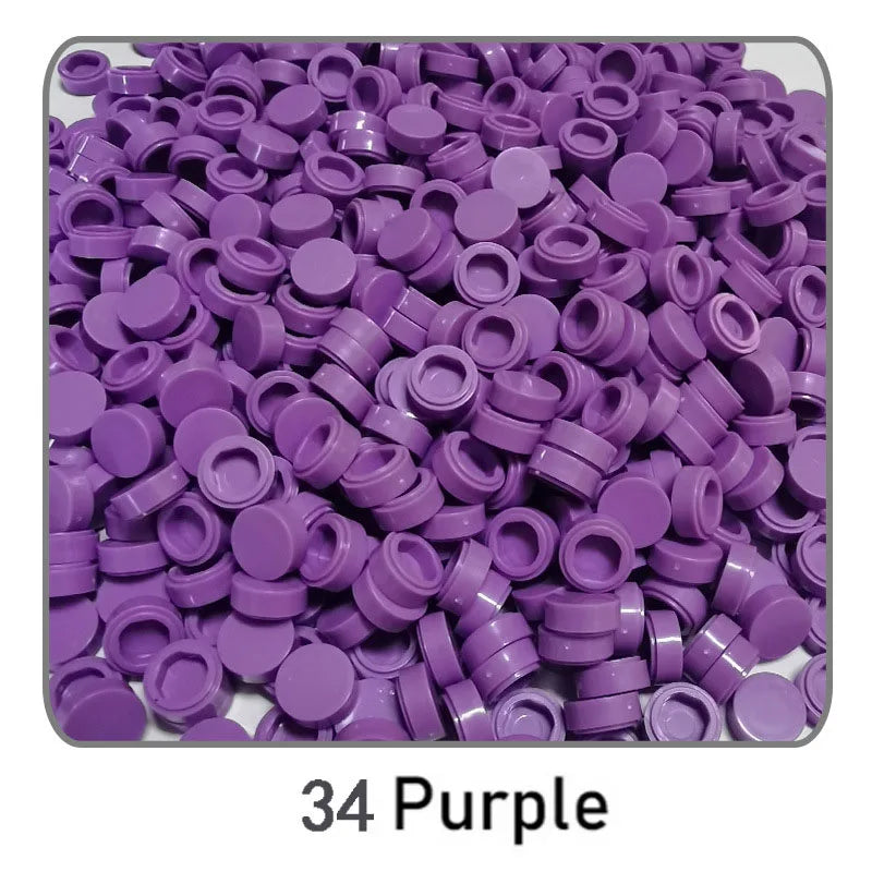 1000Pcs Tile 1x1 Round Building Blocks | 52 Color DIY Educational Creative Toy Set