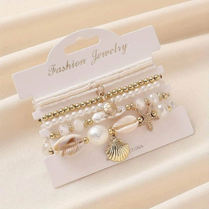 Bohemia Crystal Tassel Multicolor Beads Bracelet | Handmade Elastic Charm Wrap for Women