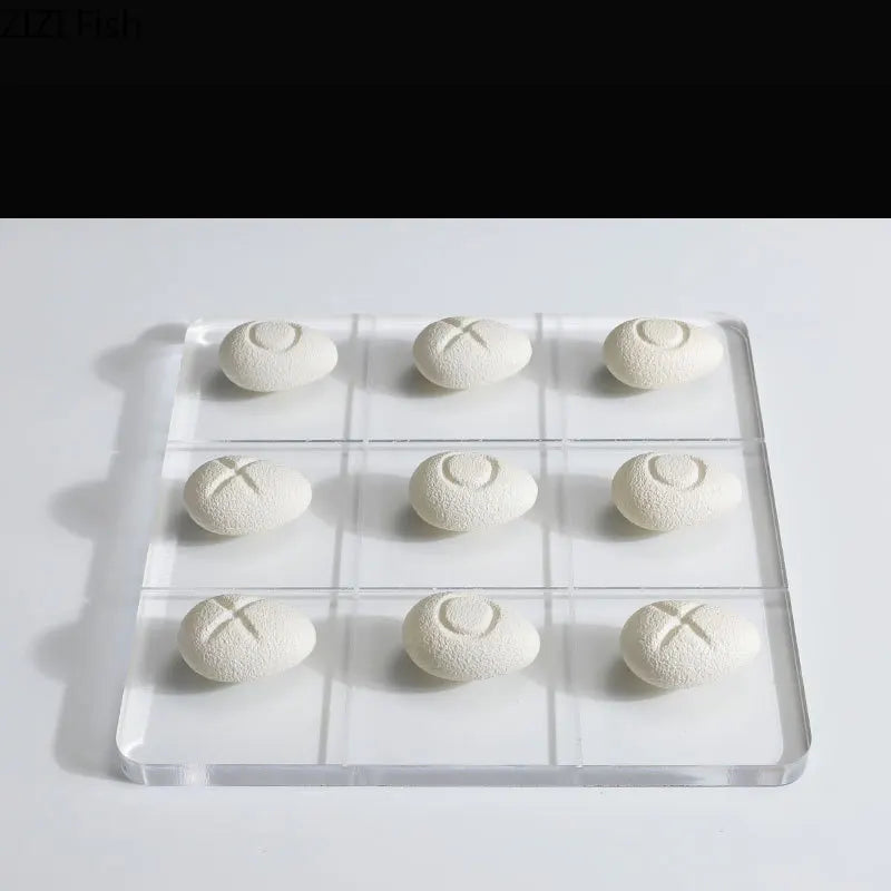 DecorBites™ Acrylic Tic-Tac-Toe Chessboard Set with Resin Pieces