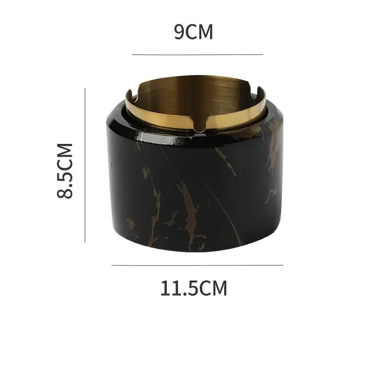 DecorBites™ Gold Plated Marble Texture Ashtray - Smoking Accessories Weed Tray