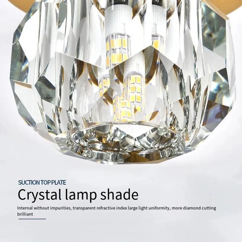 DecorBites™ Crystal Entrance Ceiling Lamp: Modern Minimalist LED Balcony Light