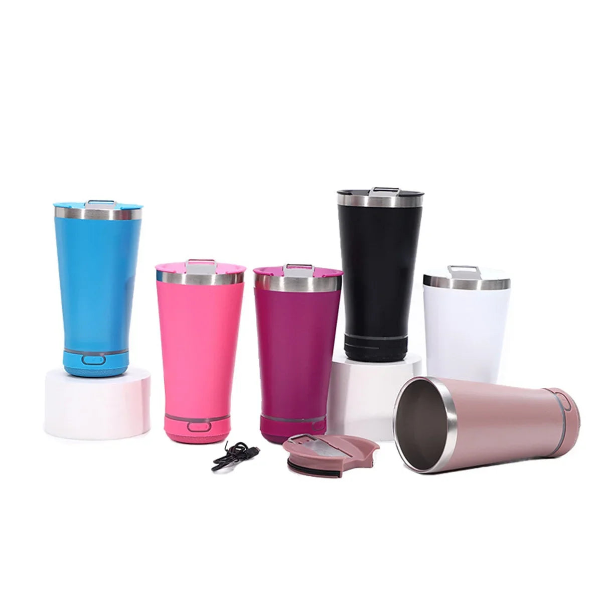 Bluetooth Speaker Coffee Cup | 16oz Insulated Vacuum Flask with Wireless Sound