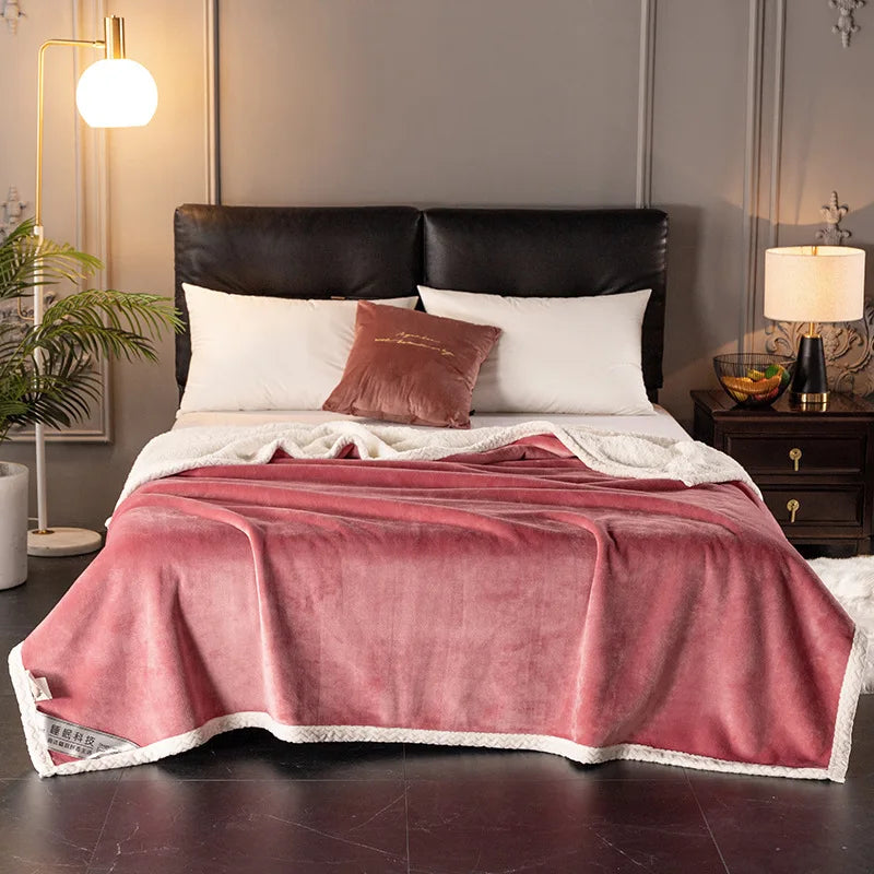 DecorBites™ Double-Layer Velvet Sofa Blanket: Luxuriously Warm & Skin-Friendly