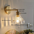 DecorBites™ Clear Glass LED Wall Sconce with Pull Chain, Rotating Copper Socket