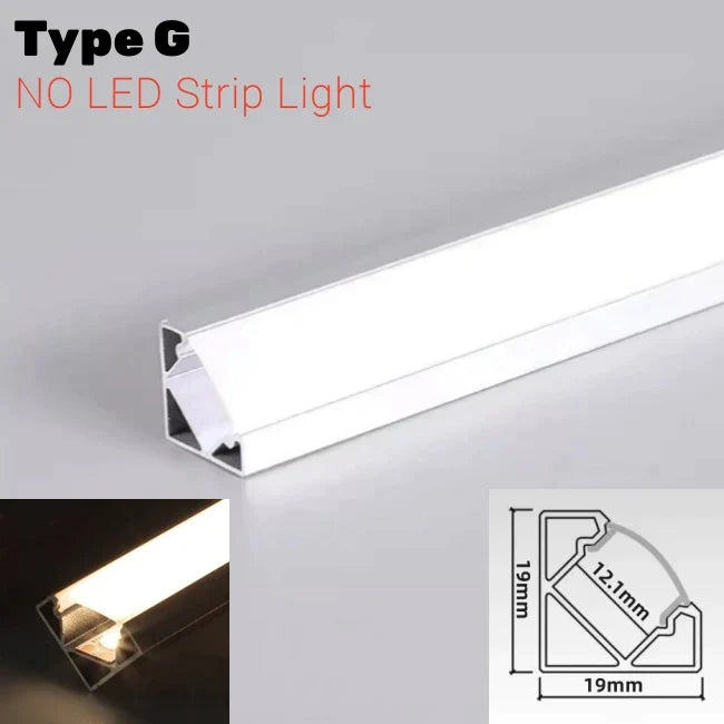 DecorBites™ LED Aluminum Profile Recessed Waist Line Channel for Backlighting Corners
