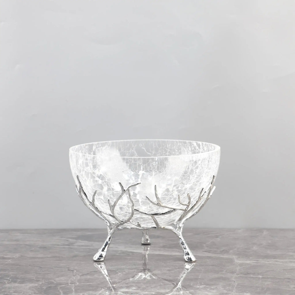 DecorBites™ Golden Branch Glass Fruit Plate: Stylish Home Storage Container & Decor Accessory