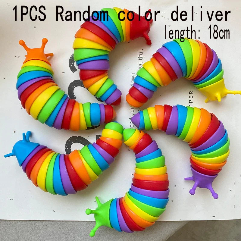 Colorful 3D Slug Fidget Toy | Articulated Sensory Stress Relief for All Ages