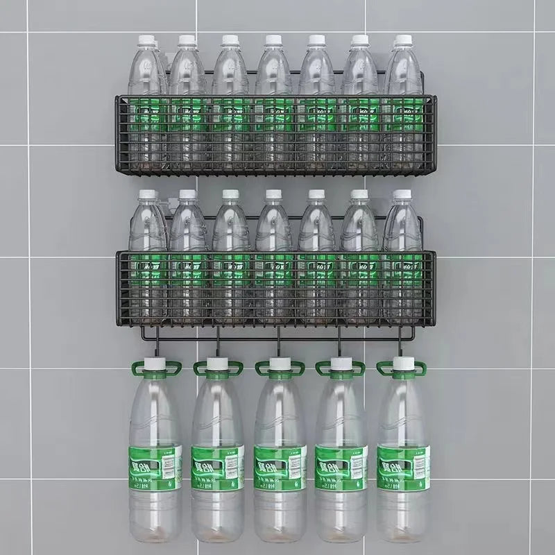DecorBites™ Bathroom & Kitchen Wall Shelf Organizer - Square Shampoo Storage Rack
