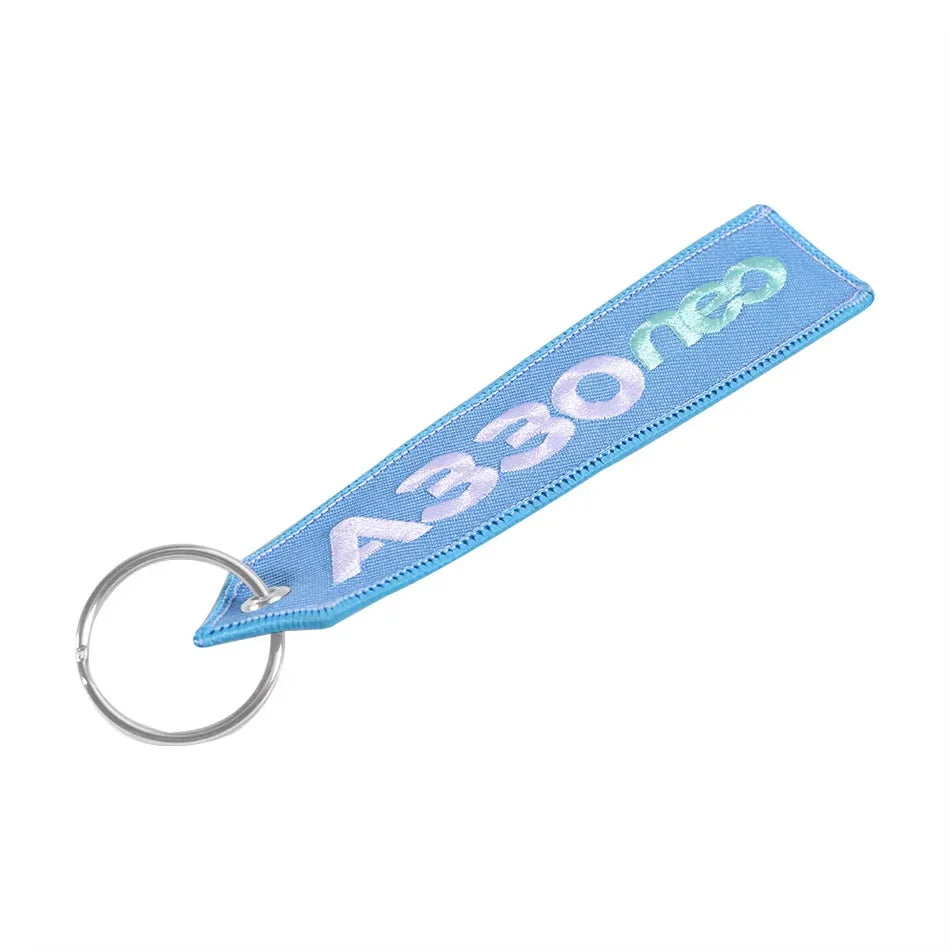 Airbus A330 NEO Keychain | Double-Sided Embroidery Aviation Gift