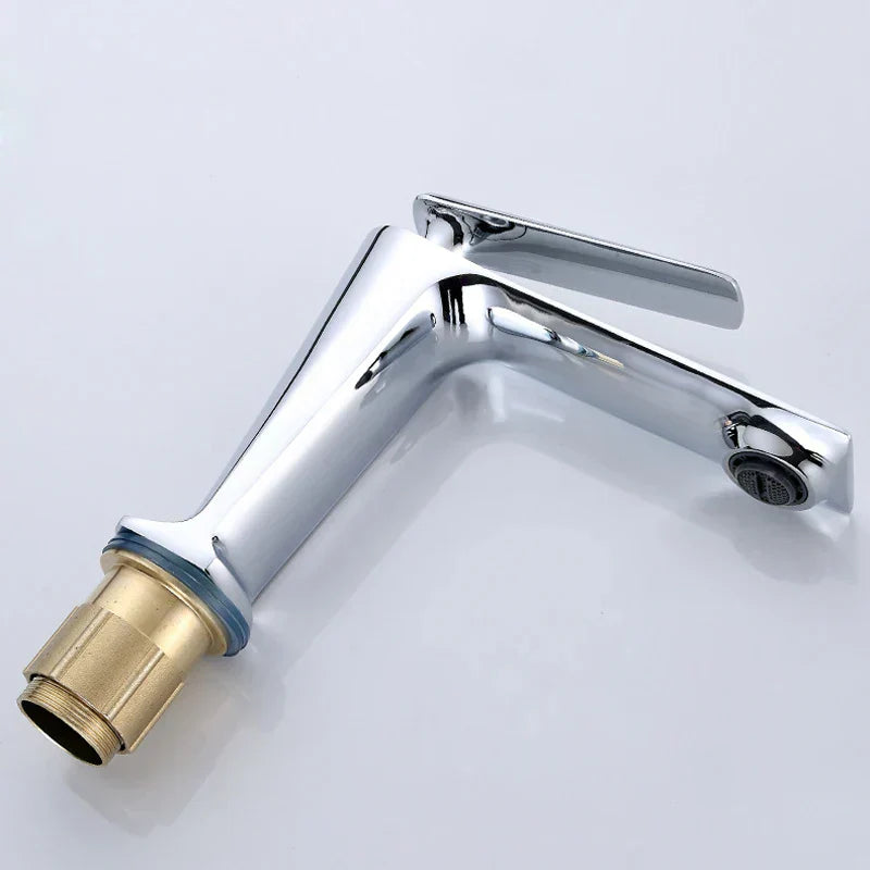 DecorBites™ Gold Basin Mixer with Single Handel for Bathroom Vanity, Chrome Finish