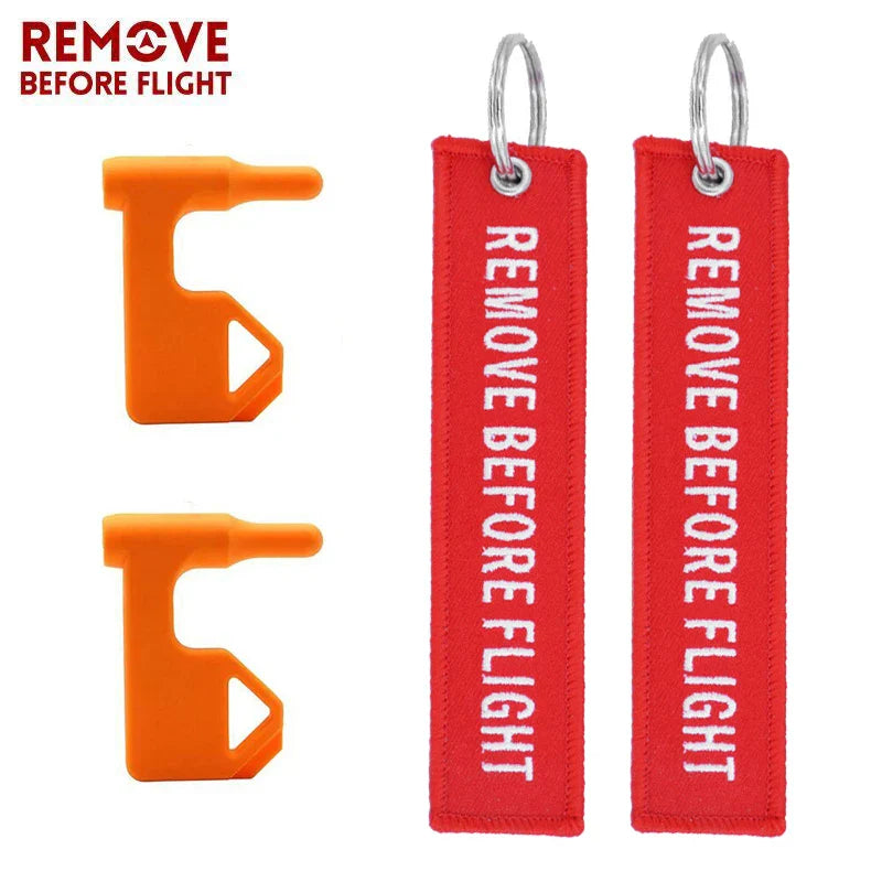 2 Pack Chamber Safety Flag for Rifle Handgun Shotgun | Bright Red Keychain Tags