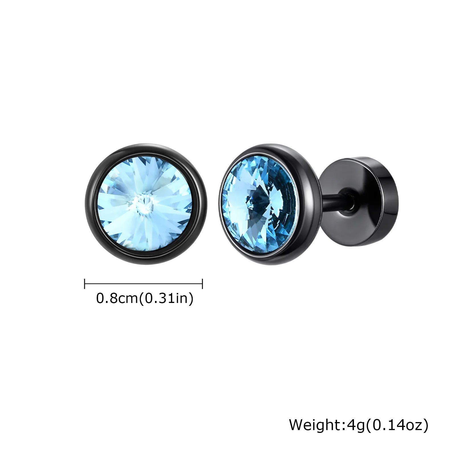 Stainless Steel Men’s Earrings | 8mm Multi-Faceted Screw Back Stud