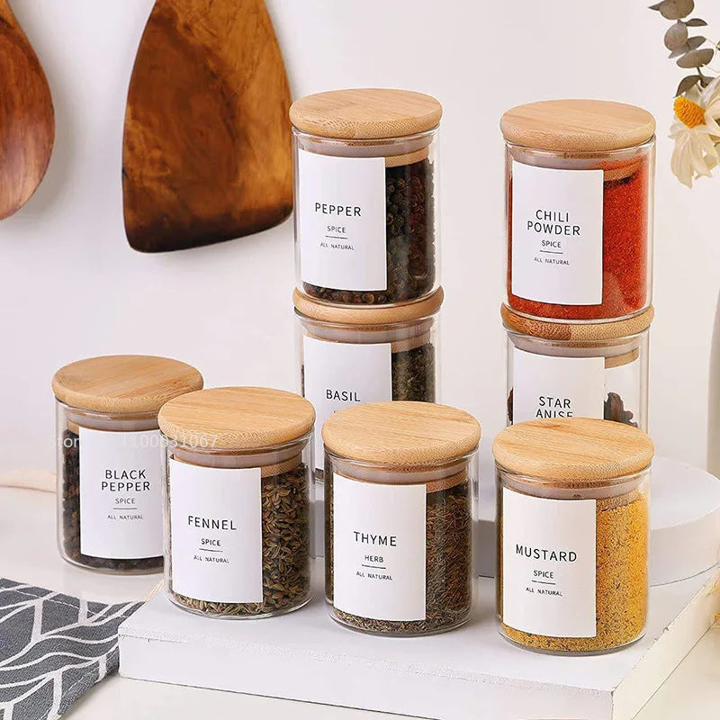 DecorBites™ Glass Food Storage Jar with Lid for Kitchen Organization