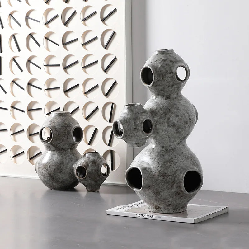 DecorBites™ Abstract Planet Hollow Pipe Ceramic Ornament Figurine - Home Decor Accessory